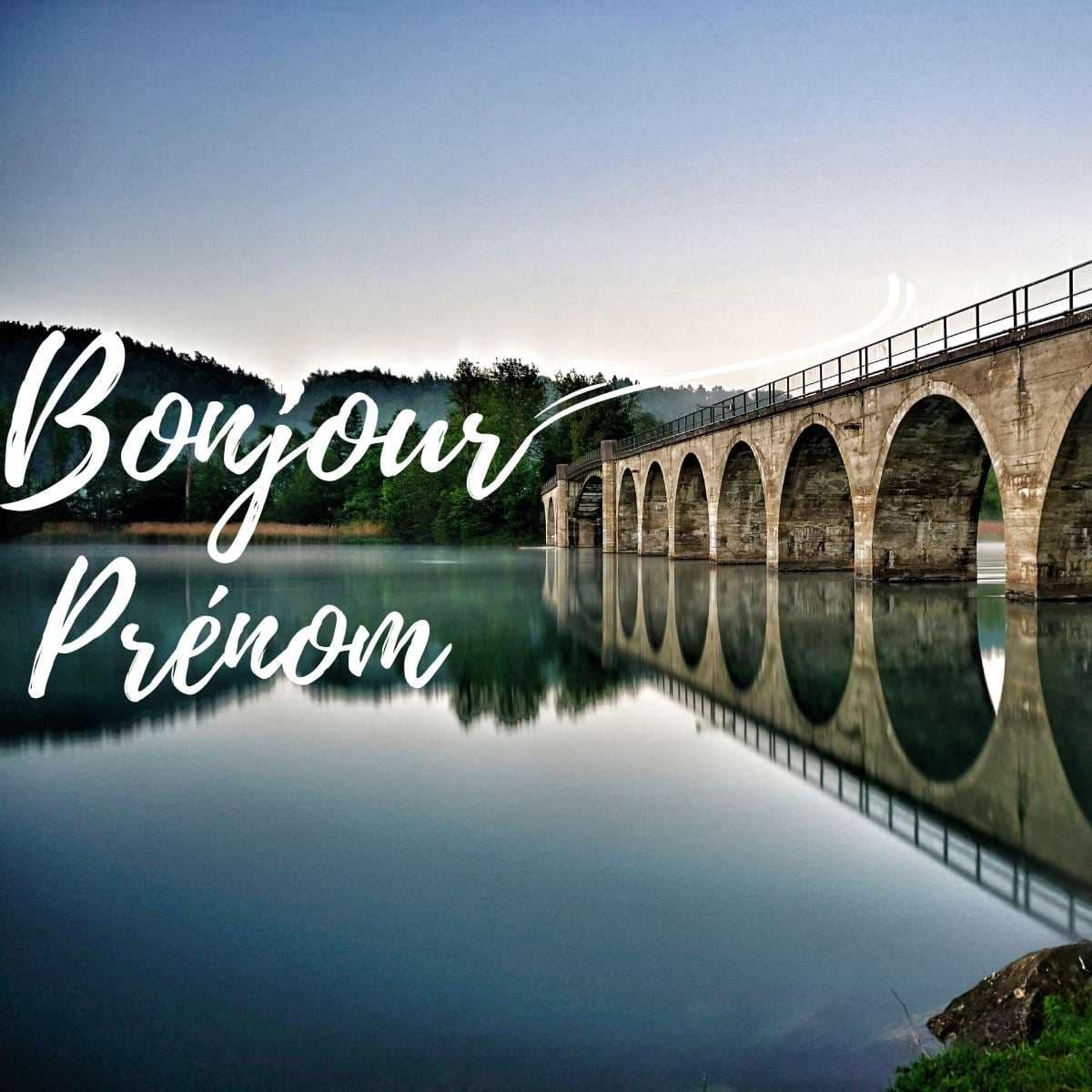 Bonne journée campagne personnalisée avec prénom - carte Bonjour personnalisable gratuite