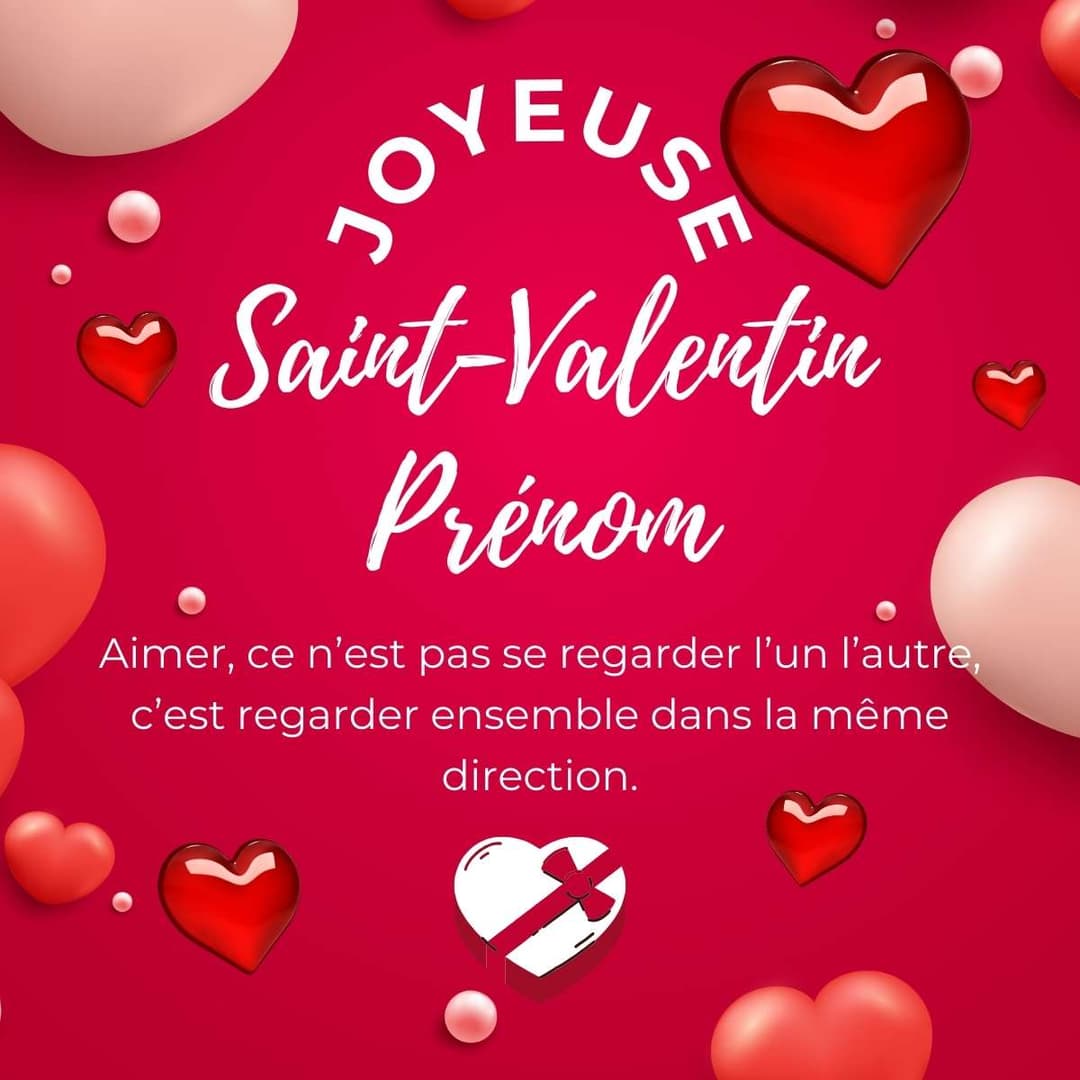 Générateur carte Saint-Valentin avec cœurs et prénom 💕