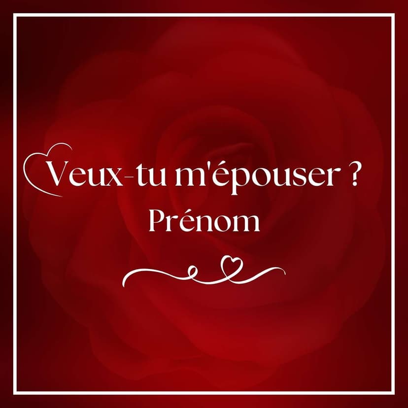 Demande en mariage personnalisée avec prénom