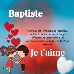 Générateur carte d'amour esthétique avec couple et prénom 💘 pour Baptiste - carte Cartes d'Amour & Saint-Valentin ❤️ personnalisée gratuite