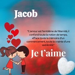 Générateur carte d'amour esthétique avec couple et prénom 💘 Cartes Personnalisées Jacob | Catégories