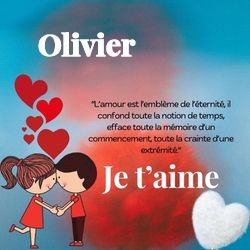 Générateur carte d'amour esthétique avec couple et prénom 💘 pour Olivier - carte Cartes d'Amour & Saint-Valentin ❤️ personnalisée gratuite