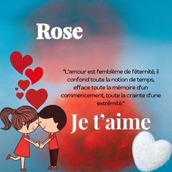 Générateur carte d'amour esthétique avec couple et prénom 💘 pour Rose - carte Cartes d'Amour & Saint-Valentin ❤️ personnalisée gratuite