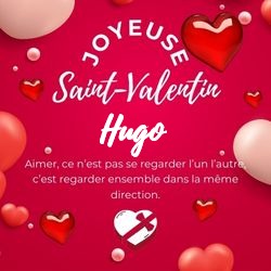 Générateur carte Saint-Valentin avec cœurs et prénom 💕 Cartes Personnalisées Hugo | Catégories