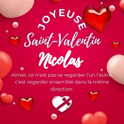 Générateur carte Saint-Valentin avec cœurs et prénom 💕 Cartes Personnalisées Nicolas | Catégories