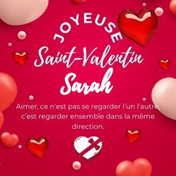 Générateur carte Saint-Valentin avec cœurs et prénom 💕 pour Sarah - carte Cartes d'Amour & Saint-Valentin ❤️ personnalisée gratuite