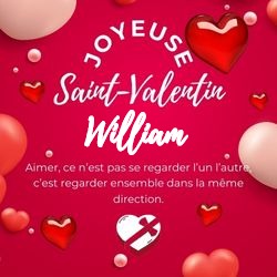 Générateur carte Saint-Valentin avec cœurs et prénom 💕 Cartes Personnalisées William | Catégories