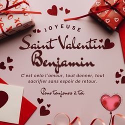 Image Saint-Valentin minimaliste avec prénom et cadeau 💝 Cartes Personnalisées Benjamin | Catégories