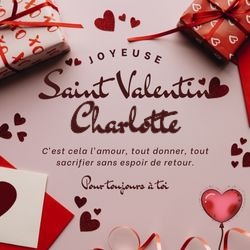 Image Saint-Valentin minimaliste avec prénom et cadeau 💝 pour Charlotte - carte Cartes d'Amour & Saint-Valentin ❤️ personnalisée gratuite