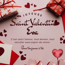 Image Saint-Valentin minimaliste avec prénom et cadeau 💝 pour Eva - carte Cartes d'Amour & Saint-Valentin ❤️ personnalisée gratuite