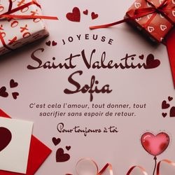 Image Saint-Valentin minimaliste avec prénom et cadeau 💝 pour Sofia - carte Cartes d'Amour & Saint-Valentin ❤️ personnalisée gratuite