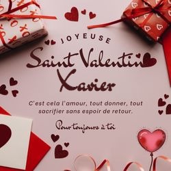 Image Saint-Valentin minimaliste avec prénom et cadeau 💝 Cartes Personnalisées Xavier | Catégories