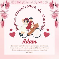 Créer carte anniversaire de mariage personnalisée avec prénoms couple 💑 Cartes Personnalisées Adam | Catégories
