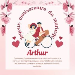 Crée carte anniversaire de mariage avec prénoms couple 💑 pour Arthur - carte Cartes d'Amour & Saint-Valentin ❤️ personnalisée gratuite