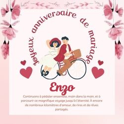 Crée carte anniversaire de mariage avec prénoms couple 💑 pour Enzo - carte Cartes d'Amour & Saint-Valentin ❤️ personnalisée gratuite