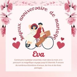 Crée carte anniversaire de mariage avec prénoms couple 💑 pour Eva - carte Cartes d'Amour & Saint-Valentin ❤️ personnalisée gratuite