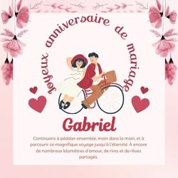 Crée carte anniversaire de mariage avec prénoms couple 💑 Cartes Personnalisées Gabriel | Catégories