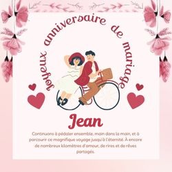 Crée carte anniversaire de mariage avec prénoms couple 💑 Cartes Personnalisées Jean | Catégories