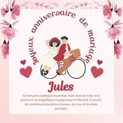 Créer carte anniversaire de mariage personnalisée avec prénoms couple 💑 Cartes Personnalisées Jules | Catégories