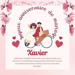 Créer carte anniversaire de mariage personnalisée avec prénoms couple 💑 Cartes Personnalisées Xavier | Catégories