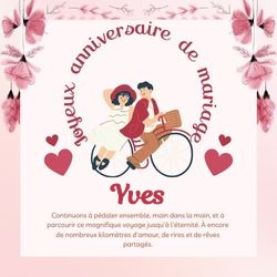 Créer carte anniversaire de mariage personnalisée avec prénoms couple 💑 Cartes Personnalisées Yves | Catégories