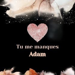 Image tu me manques émouvante avec prénom et cœur 💗 Cartes Personnalisées Adam | Catégories