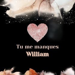 Image tu me manques émouvante avec prénom et cœur 💗 Cartes Personnalisées William | Catégories