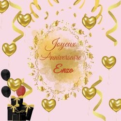 Générateur carte anniversaire ballons dorés avec prénom 🎉 pour Enzo - carte Cartes d'Anniversaire Personnalisées 🎂 personnalisée gratuite