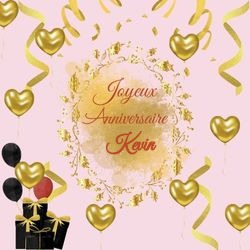 Générateur carte anniversaire avec ballons dorés et prénom personnalisé 🎉 Cartes Personnalisées Kevin | Catégories