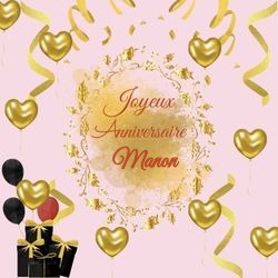 Générateur carte anniversaire ballons dorés avec prénom 🎉 Cartes Personnalisées Manon | Catégories