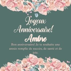 Générateur carte anniversaire roses avec ton prénom 🌹 Cartes Personnalisées Ambre | Catégories