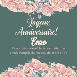 Générateur carte anniversaire roses avec ton prénom 🌹 pour Enzo - carte Cartes d'Anniversaire Personnalisées 🎂 personnalisée gratuite