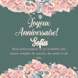 Générateur carte anniversaire roses avec ton prénom 🌹 pour Sofia - carte Cartes d'Anniversaire Personnalisées 🎂 personnalisée gratuite