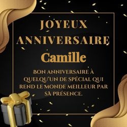 Crée carte anniversaire dorée prestigieuse avec prénom 👑 Cartes Personnalisées Camille | Catégories