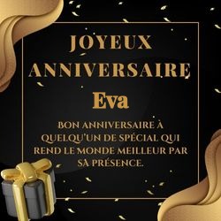 Crée carte anniversaire dorée prestigieuse avec prénom 👑 pour Eva - carte Cartes d'Anniversaire Personnalisées 🎂 personnalisée gratuite