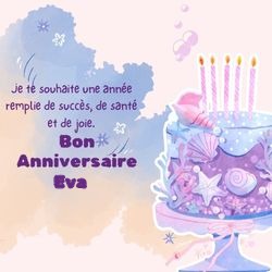 Crée ta carte anniversaire avec prénom et gâteau personnalisé 🎂 pour Eva - carte Cartes d'Anniversaire Personnalisées 🎂 personnalisée gratuite