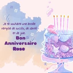 Crée ta carte anniversaire avec prénom et gâteau personnalisé 🎂 pour Rose - carte Cartes d'Anniversaire Personnalisées 🎂 personnalisée gratuite