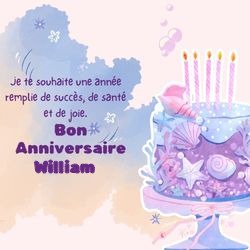 Créer carte anniversaire personnalisée avec prénom et gâteau festif 🎂 Cartes Personnalisées William | Catégories