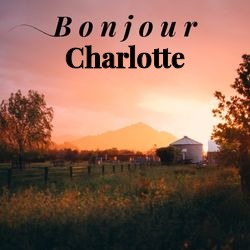 Image bonjour champêtre avec vue villageoise et prénom 🌄 pour Charlotte - carte Messages Bonjour Personnalisés ☀️ personnalisée gratuite